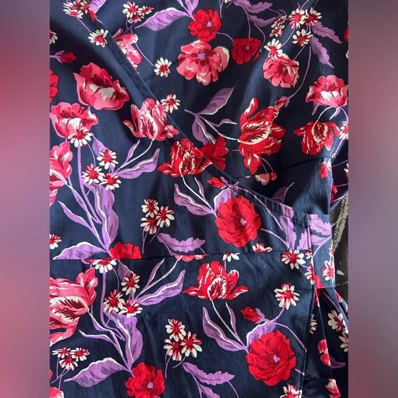 NWT Draper James Reba Wrap Dress In Fall Poppy Blooms - Picture 5 of 7